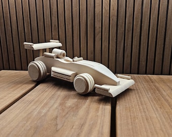 Handmade Birch Wood Toy Car – Toddler Playroom Decor