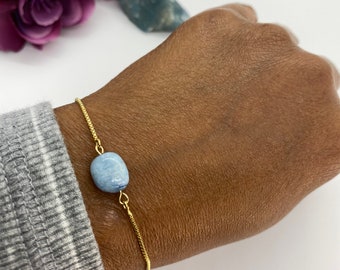 Aquamarin Gold Armband