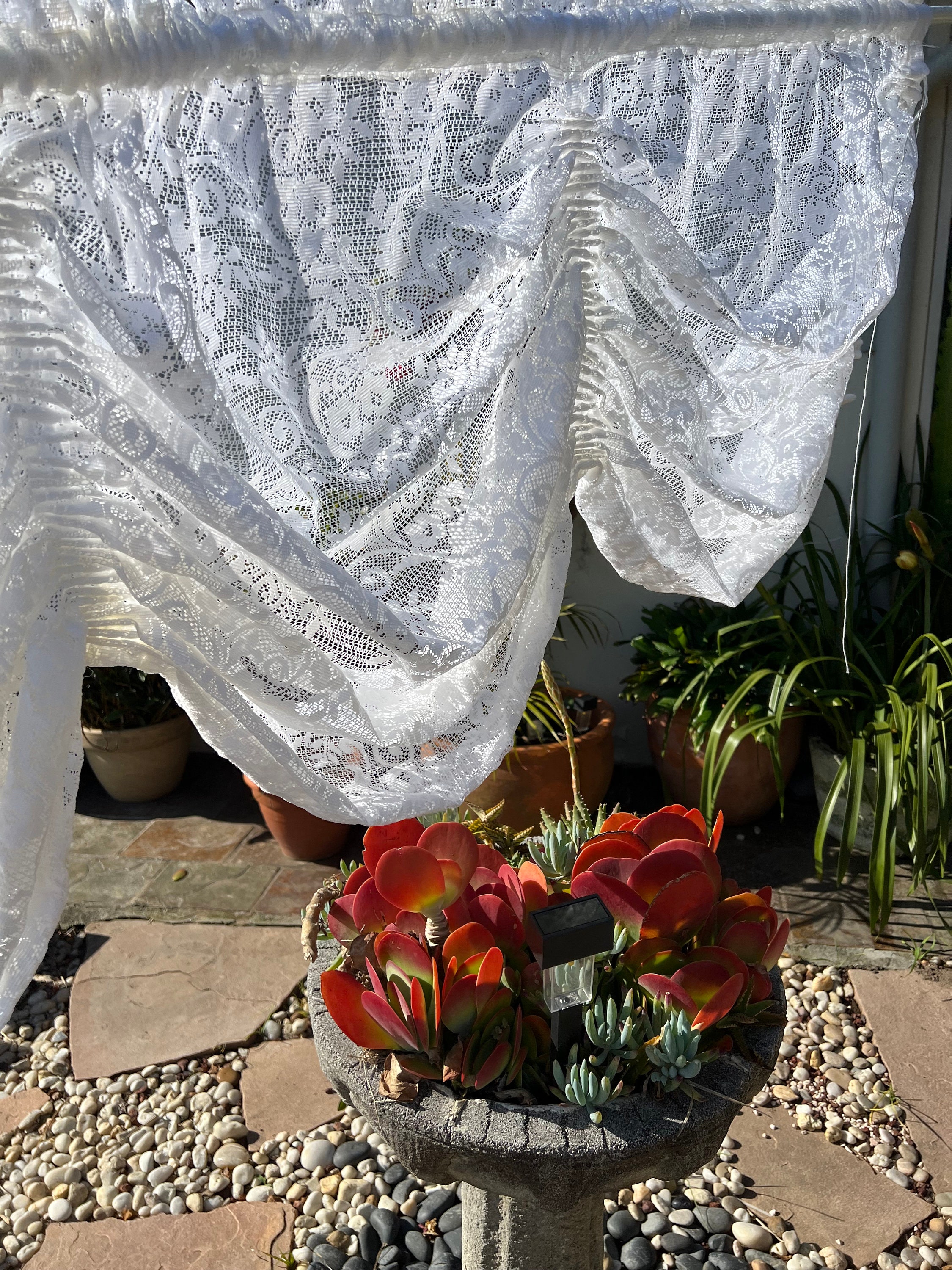 Vintage Curtain Shabby Chic Curtain Old Curtain Retro Curtain Rod