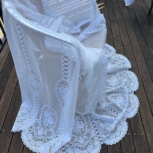 Vintage curtain Shabby chic curtain Retro curtain Bohemian curtain Old curtain Lace curtain 60s curtain Wedding design item Vintage item