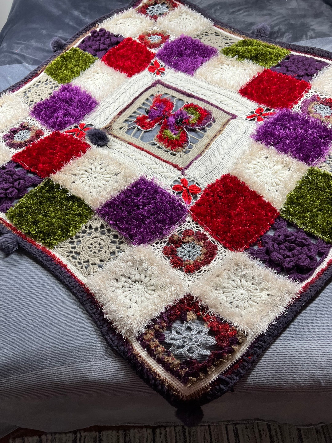 Vintage Throw Handmade Throw Old Throw 60s Throw Crochet Throw Etsy