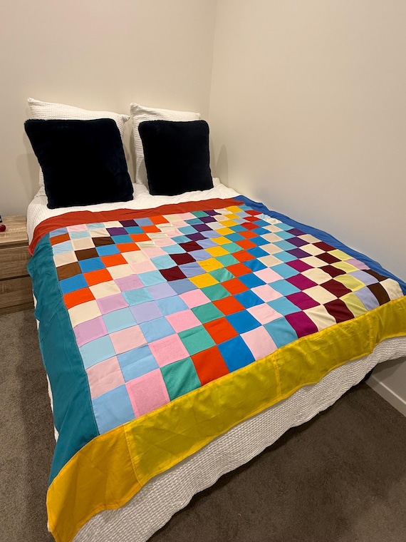 Vintage Patchwork-Tagesdecke | Bunte Boho-Decke, Landhausstil, Retro-Wohndeko