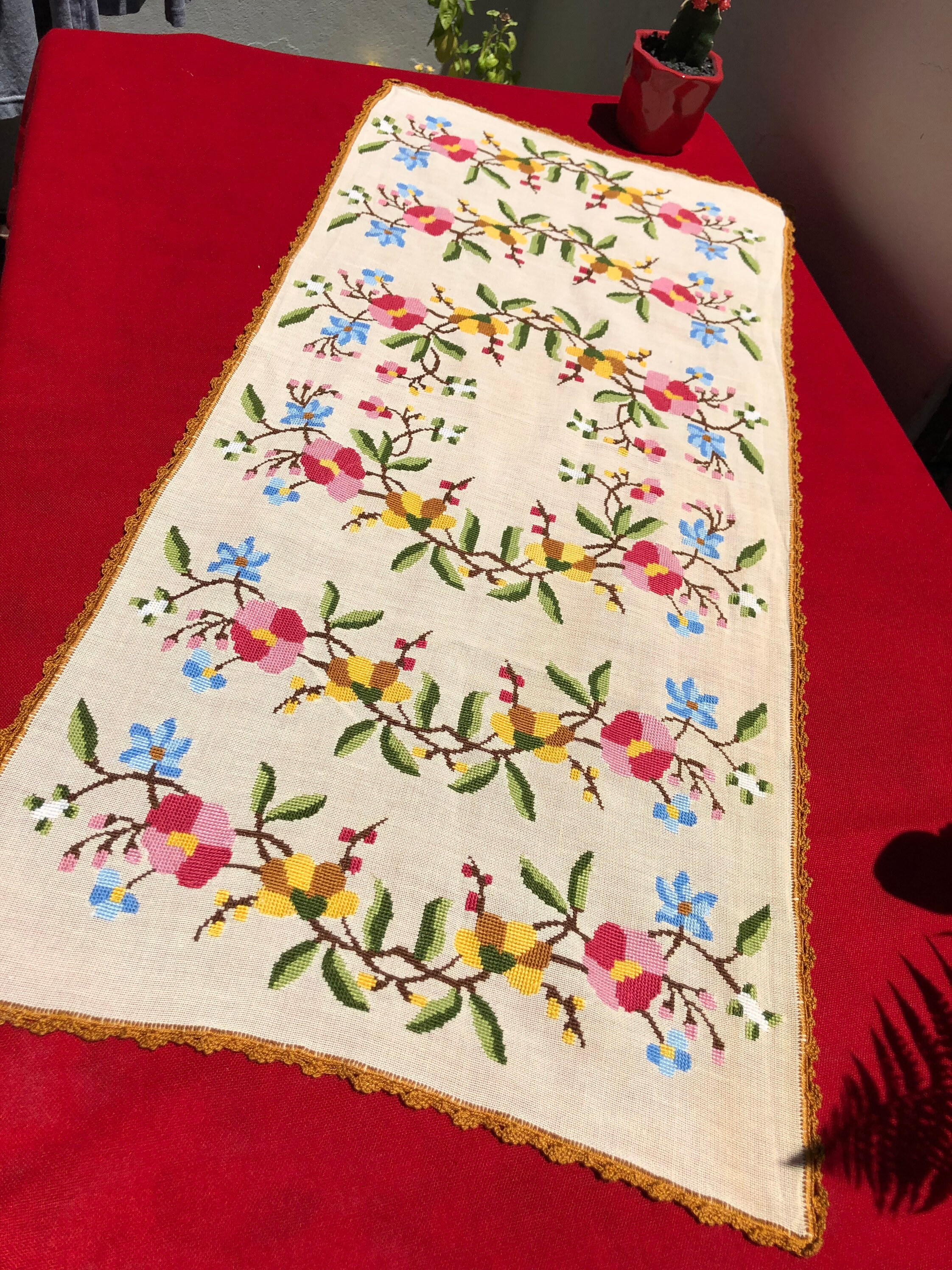 Vintage Table Runner Greek Traditional Table Etsy
