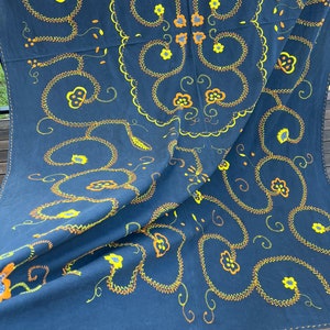 Vintage bedspread Retro bedspread Boho bedspread Vintage bedding  Vintage handmade throw 60s throw Retro throw Boho decor Handmade embroider