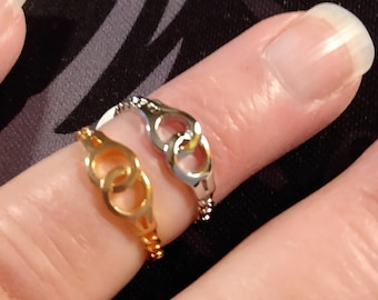 Handboeienring zilver en roségoud