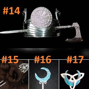 May include: A silver Viking-themed crown with a circular design featuring a compass and runes. The crown is paired with a silver axe with a black handle.