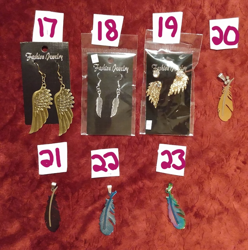 feather necklace and earrings wing necklace and earrings #3 Angel devil