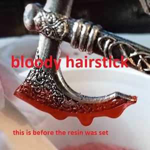 hair stick Battle axe, hatchet, snake, Viking, cobra, dragon, sword, skeleton. Halloween costume