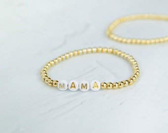 Mama/Letter Gold Accent Bracelet - Customizable