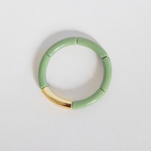 Pastel Tube Bead Bangles Bracelet Stack image 4