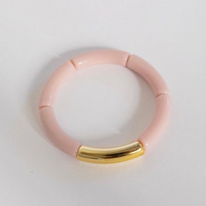 Pastel Tube Bead Bangles Bracelet Stack image 5