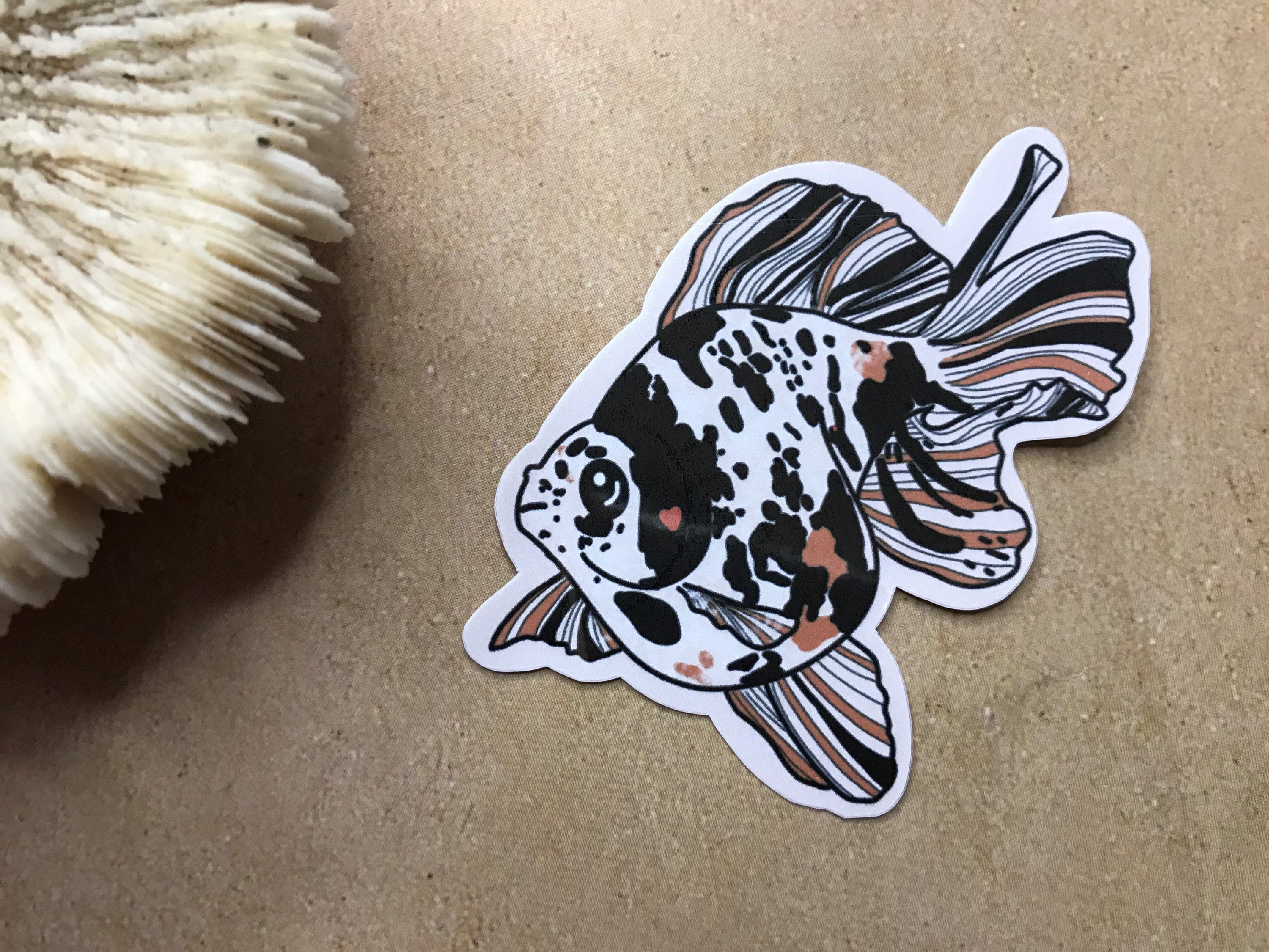Glossy Fancy Goldfish Sticker | Etsy