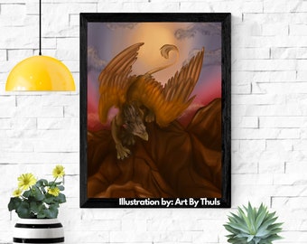 Fantasy Gryphon/Griffon/Griffin Art Print - (8x10)