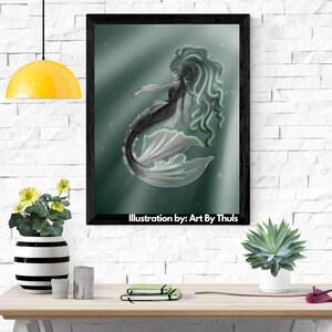 Stampa artistica di una sirena fantasy - (8x10)