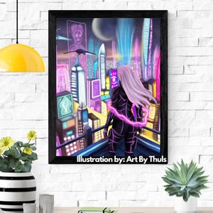 Cyber Reveries: Genesis (Cyberpunk Aesthetic) | 8x10 Art Print