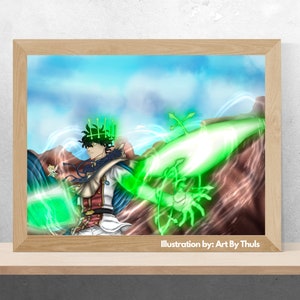 Quatre trèfles | Impression d&#39;art anime (8 x 10)