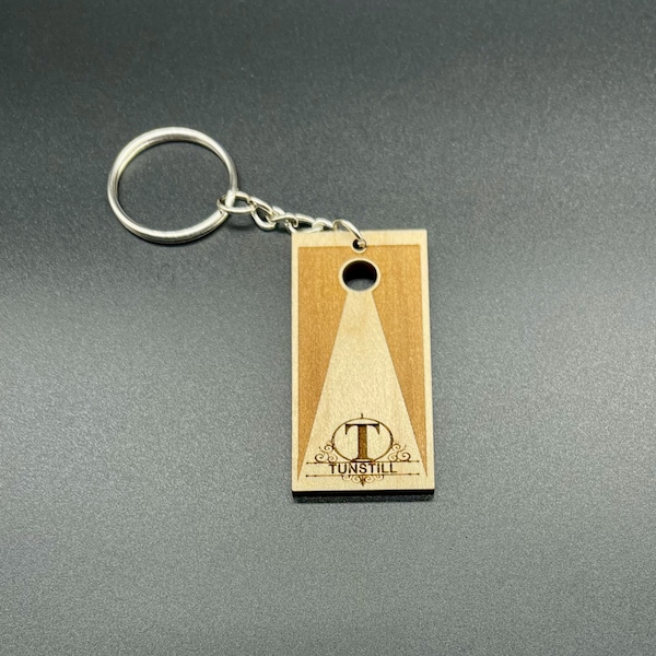 Single Personalized Cornhole Keychain