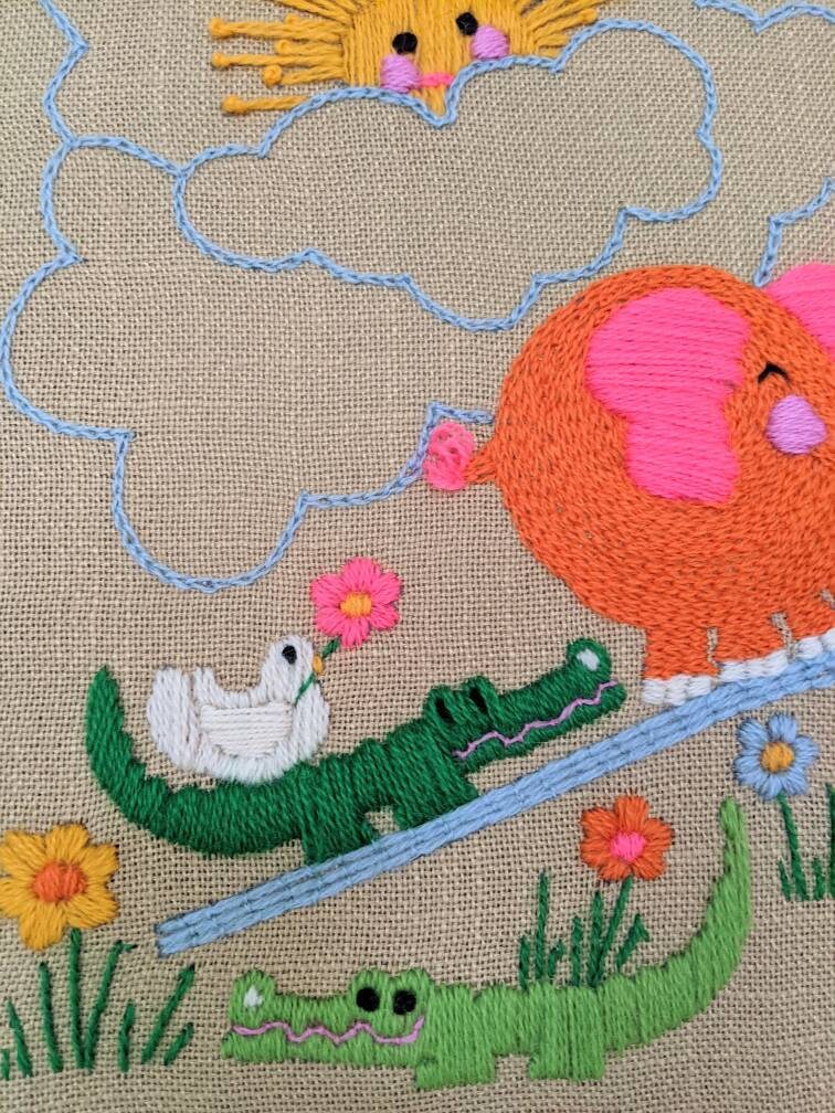 PDF Vintage Crewel Embroidery Pattern Spring Garden Animals, 41% OFF