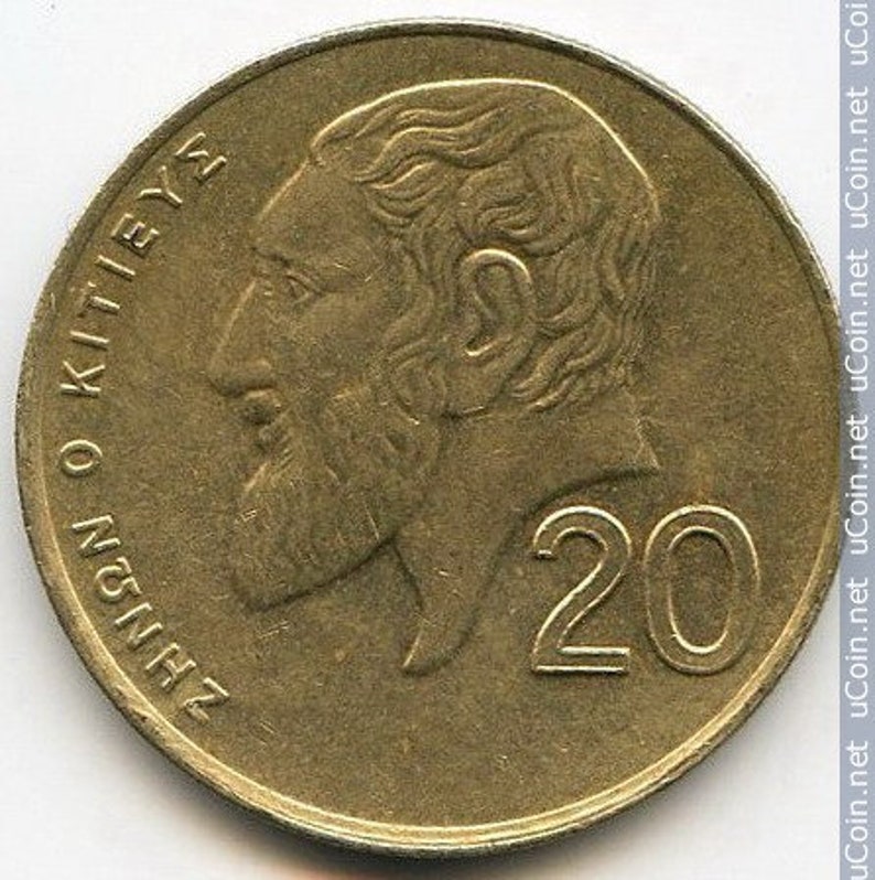 20 Cents / Cyprus Coin / 1994 kibris Coin / Zeno de Citium / Etsy