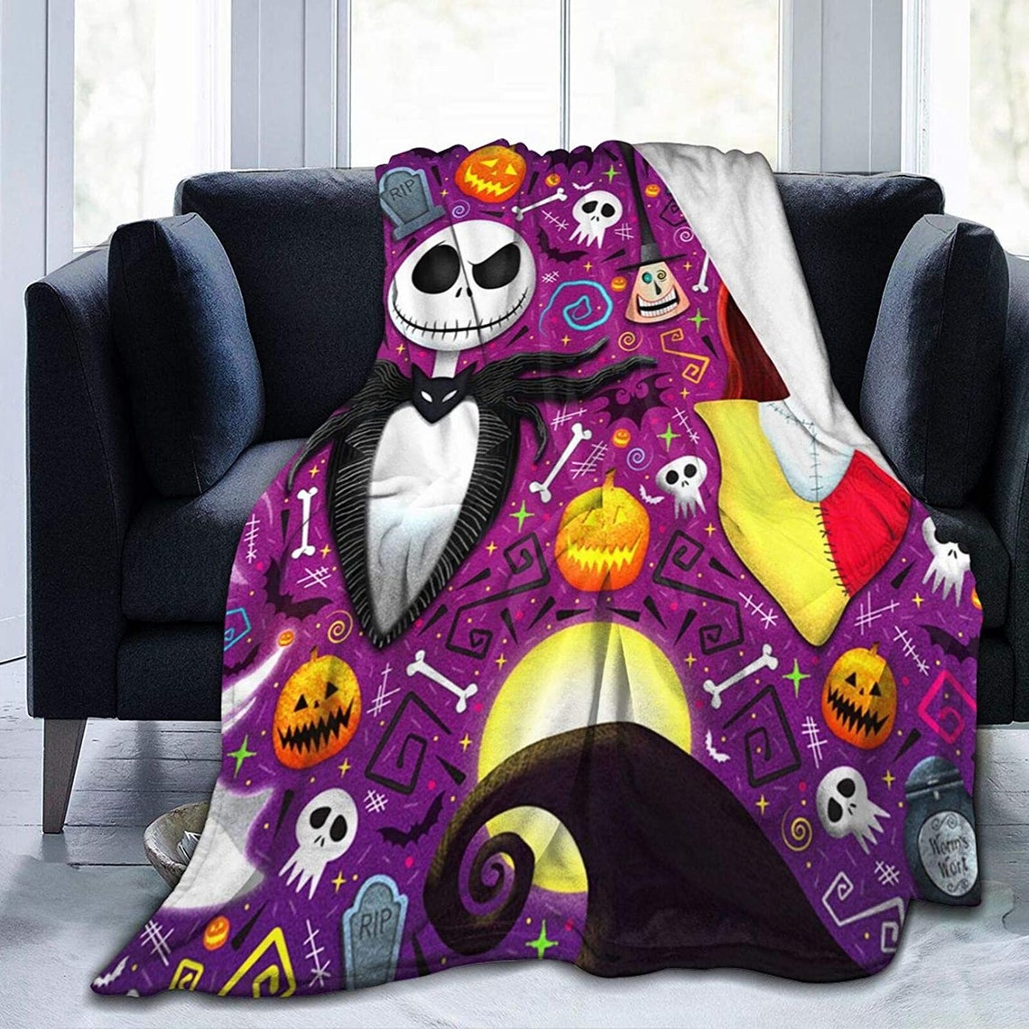 The Nightmare Before Christmas Fleece Blanket Quilt Etsy