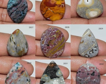 A One Quality Ocean jasper Gemstone, Ocean jasper Jewelry, Natural Ocean jasper Cabochon, In Low Price Ocean jasper Cabochon, Gemstone