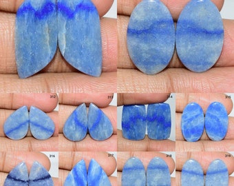 Par de diseño emparejado Dumortierita Cabochon, Piedra preciosa Dumortierita Natural, Joyería Dumortierita, Par Dumortierita Azul, En Piedra De Bajo Precio