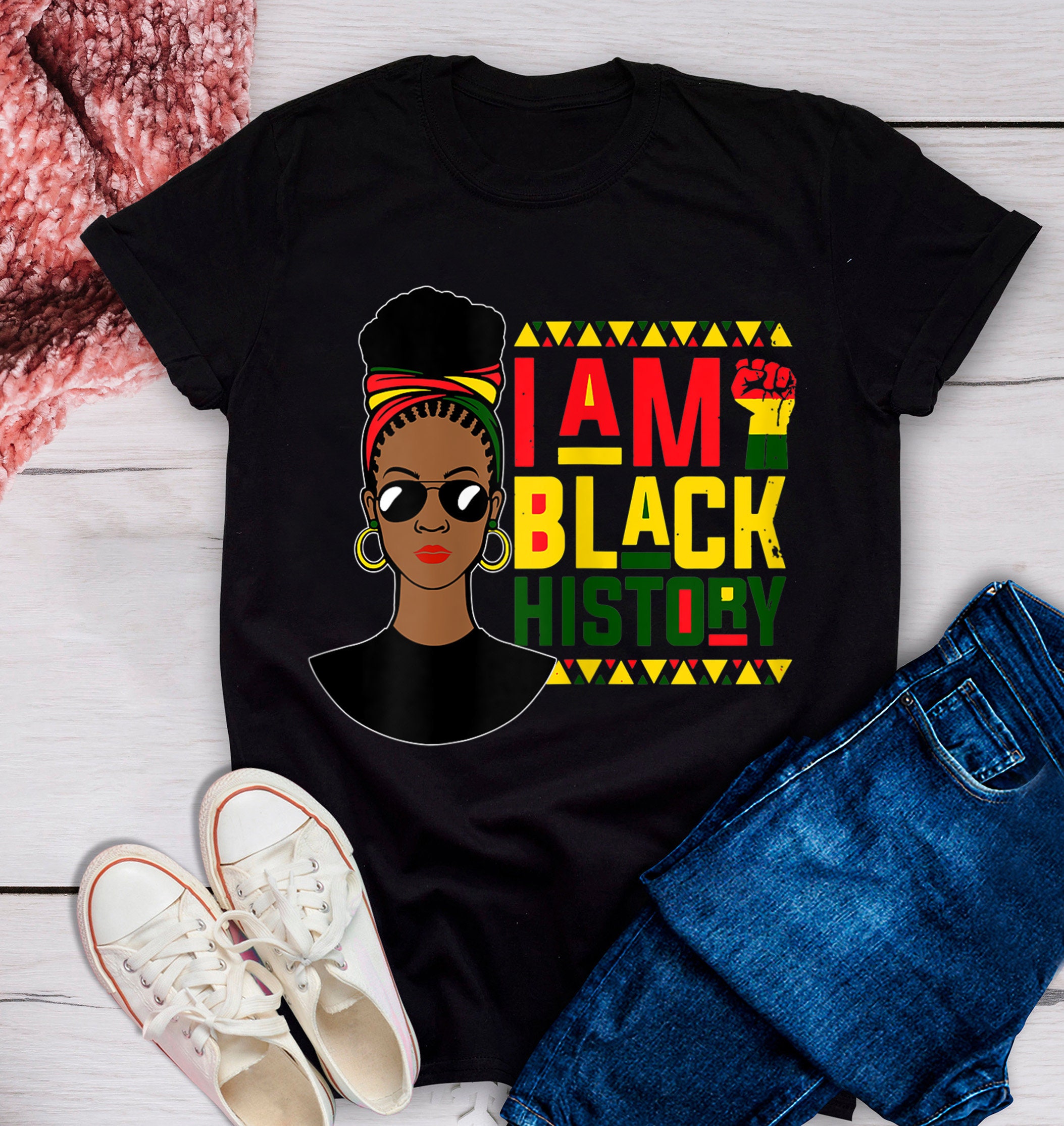 Womens WomanI Am Black History TShirt Afro girl shirt Black Etsy