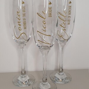 Personalised Wedding Prosecco Glass, Champagne Flute, Bridal Party Personalised Flute, Bridesmaid Glass, Bride Glass, Prosecco, Hen Party image 4