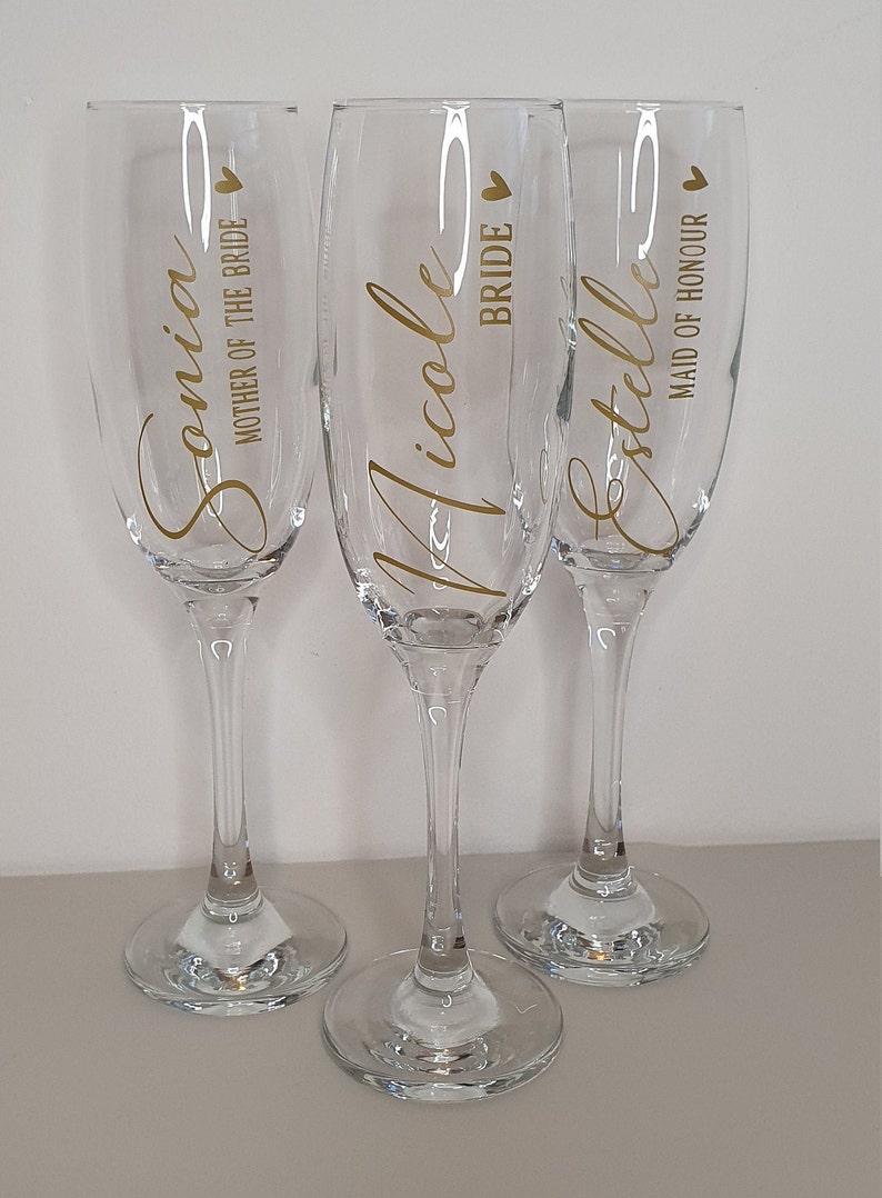 Personalised Wedding Prosecco Glass, Champagne Flute, Bridal Party Personalised Flute, Bridesmaid Glass, Bride Glass, Prosecco, Hen Party image 4