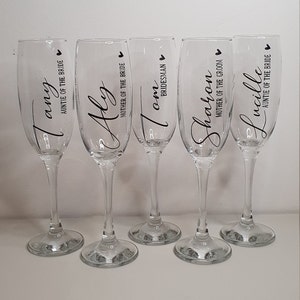 Personalised Wedding Prosecco Glass, Champagne Flute, Bridal Party Personalised Flute, Bridesmaid Glass, Bride Glass, Prosecco, Hen Party image 3