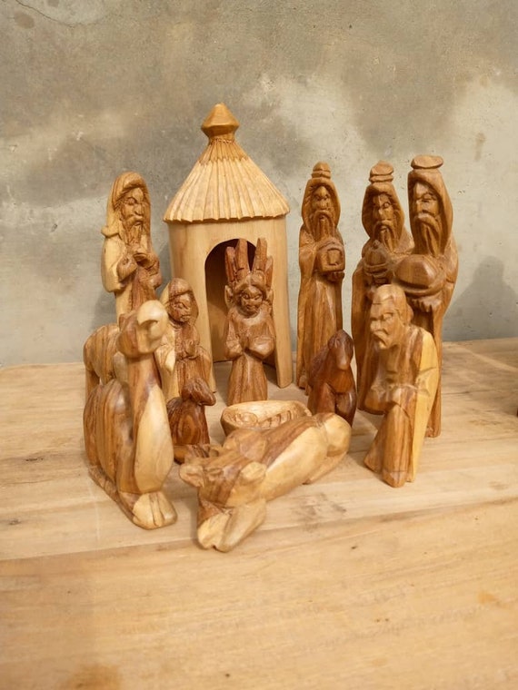 Hand Carved Nativity Scene Statues