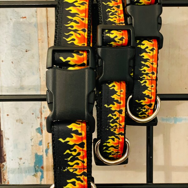 Flame Dog Collar Etsy