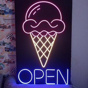 Eiscreme-LED-Neonlicht | Wandbehänge, Wohndekor, Bar Neon Schild, Küche Neon Schild