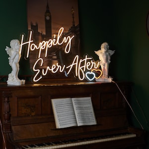 Happily Ever After Neon Schild, Personalisiertes Happy Ever After Neon Schild, Hochzeit Neon Schild, Happy Ever After Neon Schild für Hochzeit