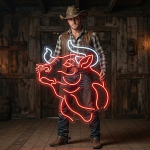 Light up Cow Skull - Etsy