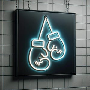 Boxing gloves neon sign, neon boxing gloves, boxing glove LED sign, boxing neon lights, custom boxing neon sign, boxing gym neon sign