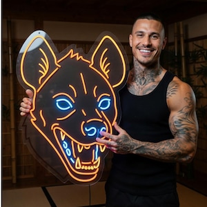 Hyena Head Neon Sign