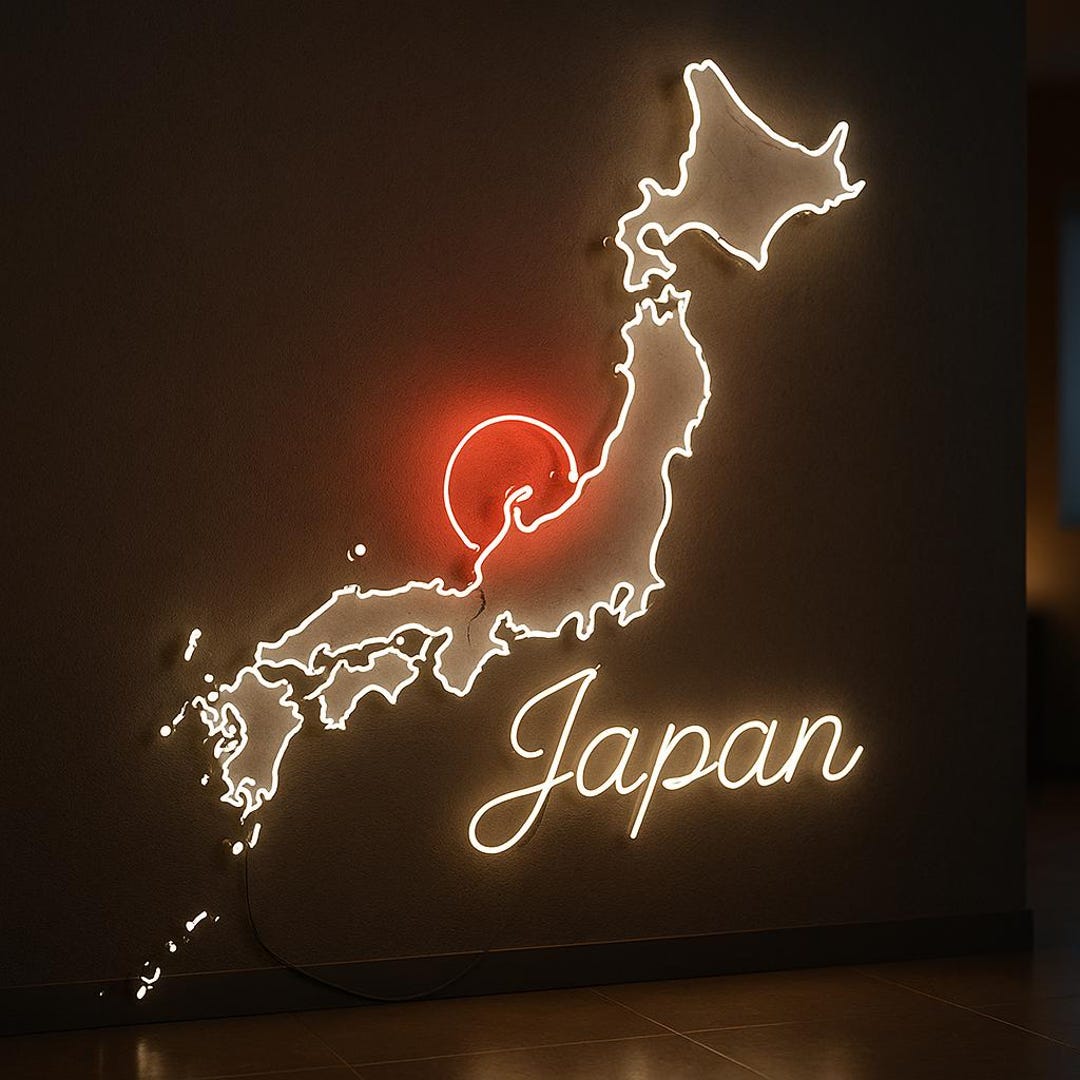 Japan Map Neon Sign – Japanese Country Outline LED Light – Anime Room ...