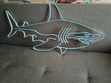Shark neon sign, Shark - LED Neon Light, Ocean shark neon sign, Shark neon wall art, Shark neon light