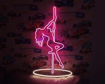 Pole Dance neon sign, club neon sign, Nightclubs and bars, Neon sign for pole dancing, fitness studios neon sign, Strip club neon sign