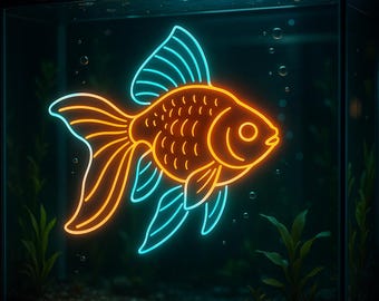 金魚ネオンサイン – 熱帯魚LEDネオンライト、家庭、バー、寝室用の水槽