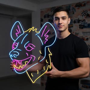 Hyena Head Neon Sign