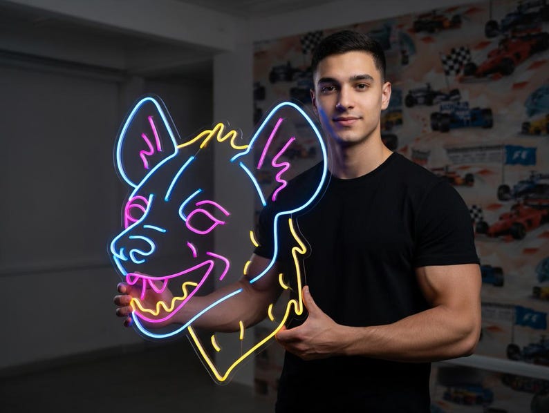 Hyena Head Neon Sign