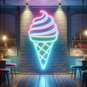 Eiscreme-LED-Neonlicht | Wandbehänge, Wohndekor, Bar Neon Schild, Küche Neon Schild