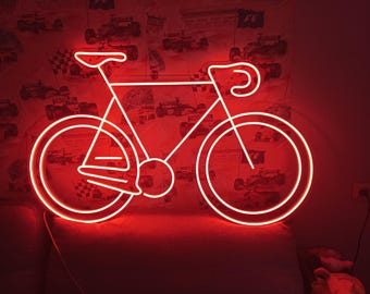 赤い自転車形　ネオンライト 自転車ネオンサイン、バイクネオンサイン、サイクリングネオンサイン
