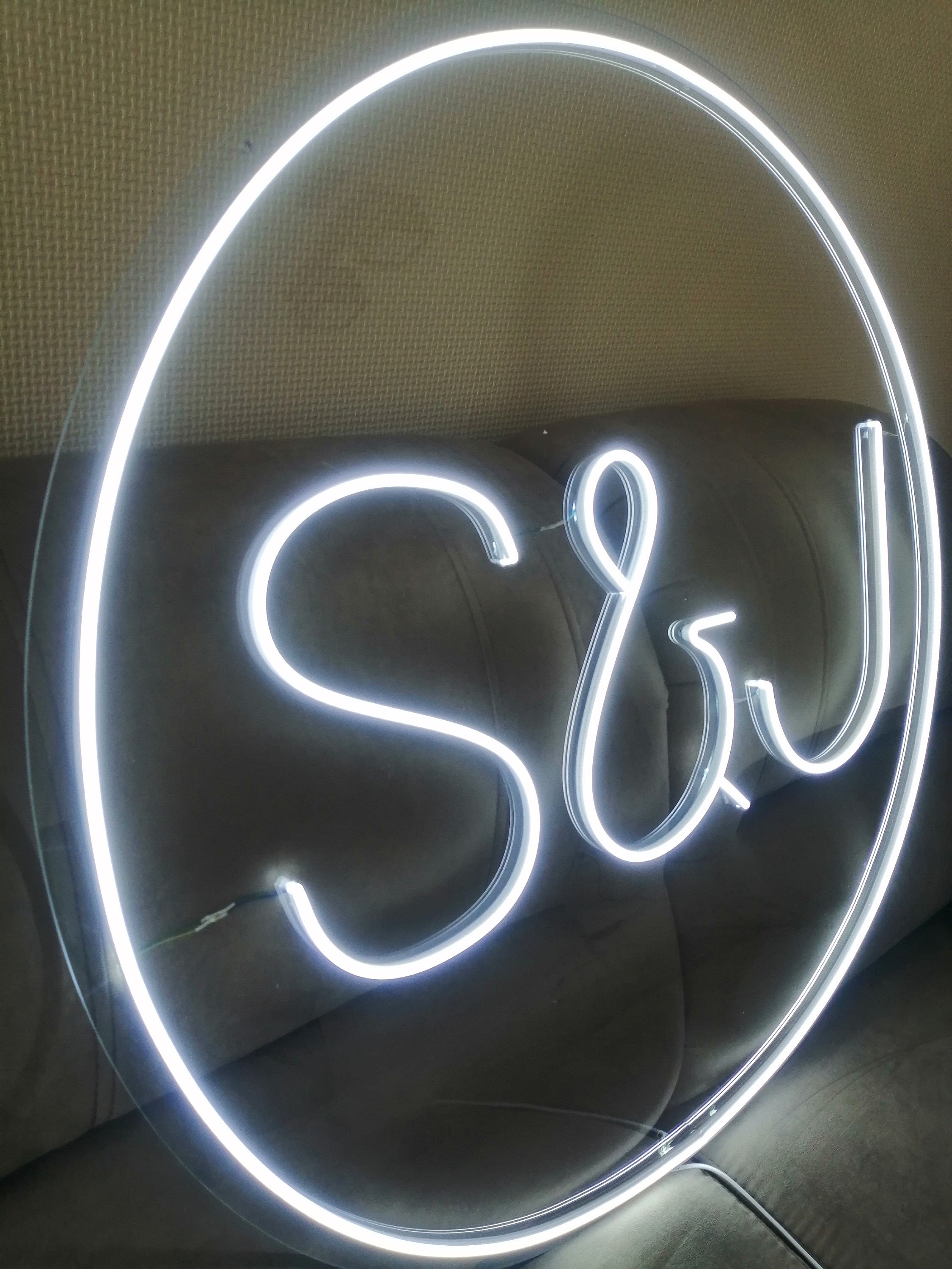 Circle Initials Neon Sign Custom Neon Signs Personalized Etsy Australia