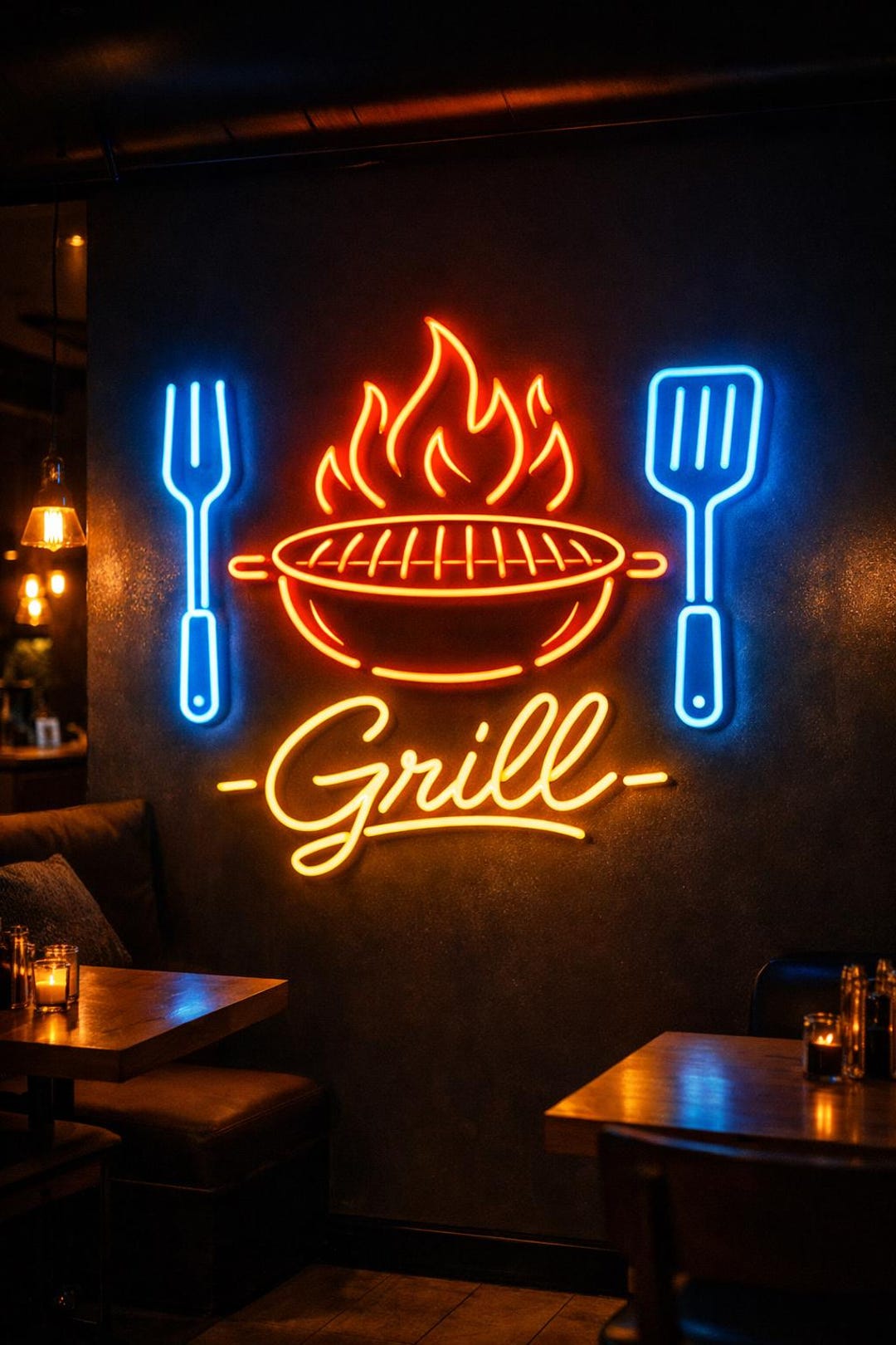 Grill Bar Neon Sign, BBQ Neon Sign, Meat Neon Sign, Grill Grilled ...