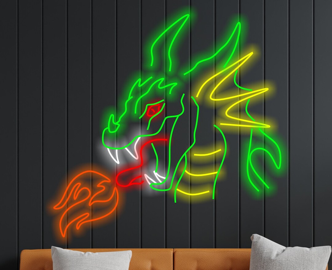 Dragon Neon Sign, Dragon Head Neon, Dragon Shape Neon Sign, Year of the