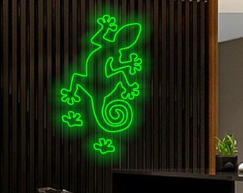 Lizard neon sign, Gecko neon sign, salamander neon sign, chameleon neon sign, reptile neon sign, Zoo neon sign, animal neon sign