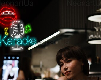 KARAOKE BAR ネオンサイン Karaoke Night Neon Sign, Karaoke Night Led Sign, Custom Neon